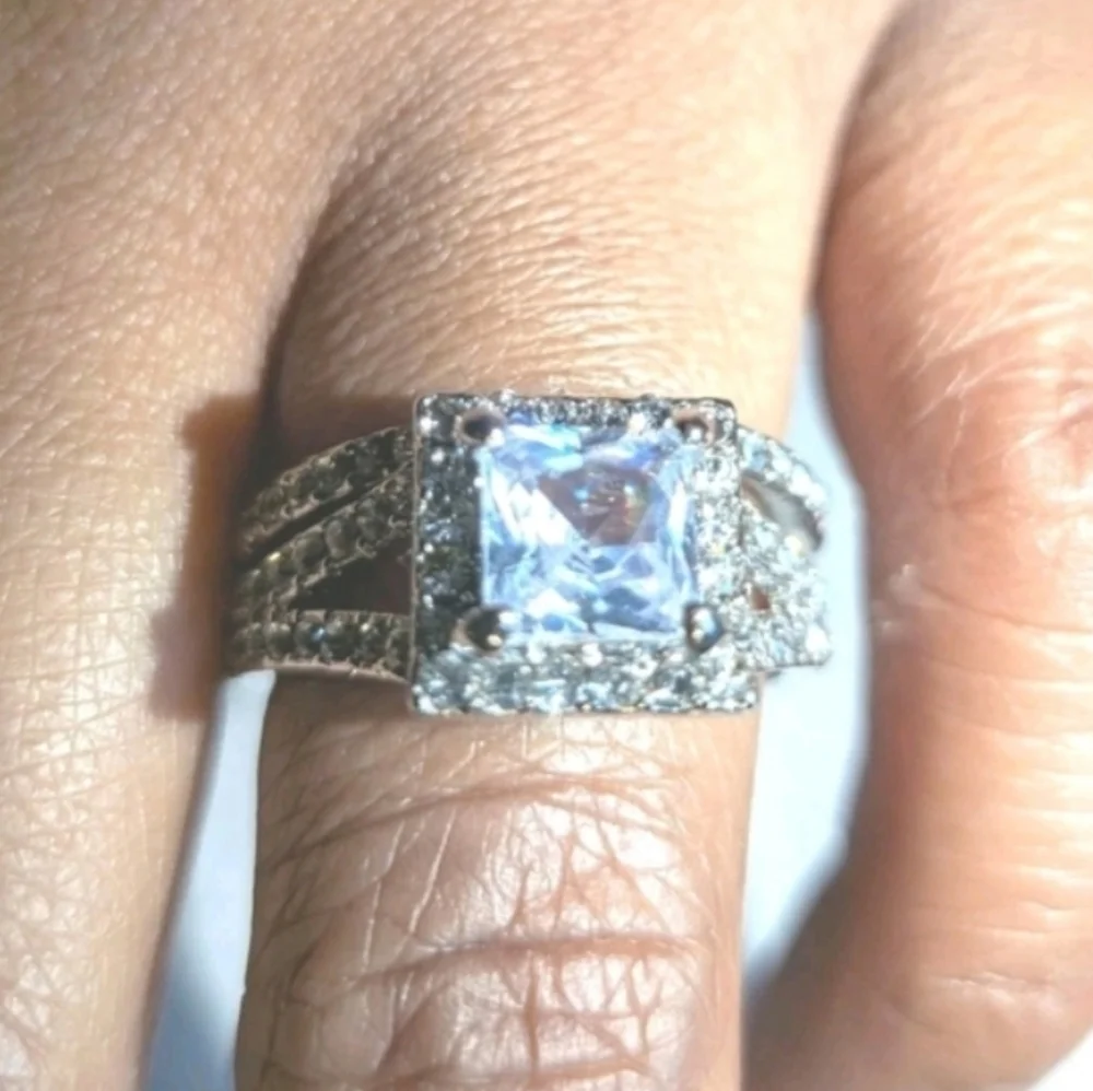 Womens 4 Ct Intricate Detailed Lab Created Diamond Engagement Ring Set Sz7
